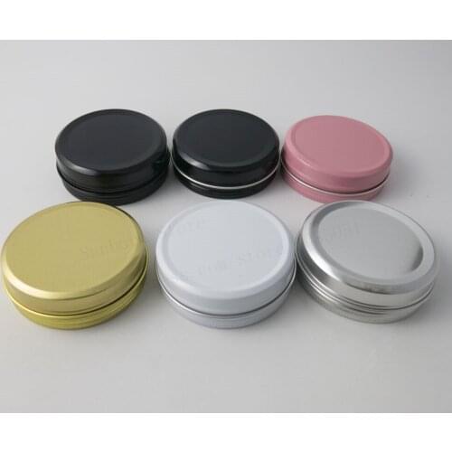30 x 100g 100ml Big Empty silver black gold pink white aluminum cosmetic packaging storage bath salt jar with lid screw cap