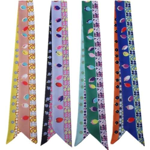 Brand Bag Scarf Jewel Pendant Pattern Luxury Goods Womens Scarf Tied Handbag Ribbon Fashion Ladies Hair Band Shawl MR21