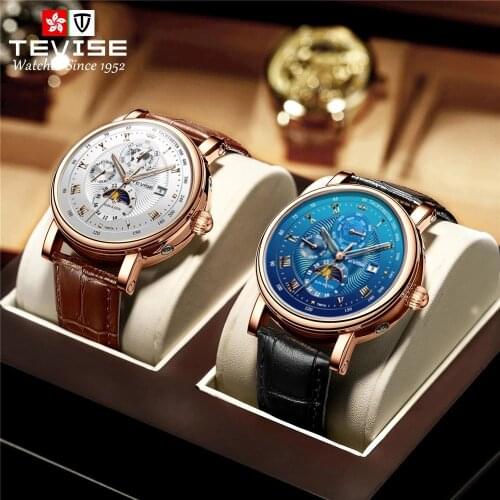 TEVISE 2021 New Mechanical Watches Men Fashion Luxury Mens Automatic Watch Clock Male Business Waterproof relogio Wristwatch