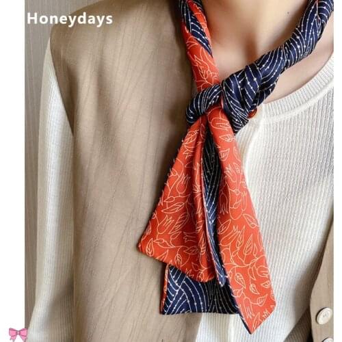 Designer Fashion Print Ladies Silk Scarf Travel Decoration Scarfs Artistic Neckerchief Multifunctional Ribbon Lady Wrap Scarves