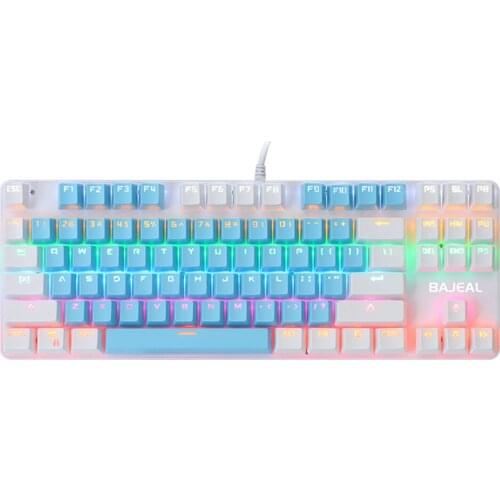 87 Keys Gaming Mechanical Keyboard Blue Switch USB Wired Keyboard For pro Gamer for PC Computer