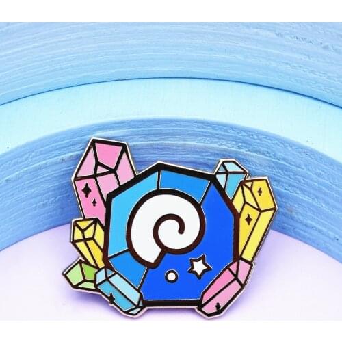 Animal Crossings Fossils Gemstones Hard Enamel Pin New Horizons Fashion Cute Cartoon Crystal Cluster Medal Brooch Fans Gift