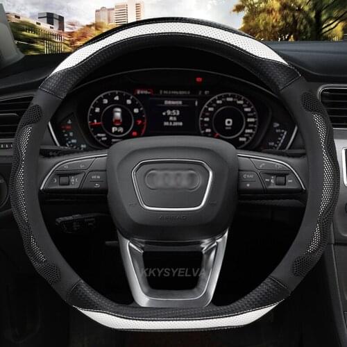 PU Leather Car Steering-Wheels Cover 38cm 15" Non Slip For Audi A1 A2 A3 A4 A5 A6 A7 A8l Q2 Q3 Q5 Q7 S1 S2 S3 Auto Accessories