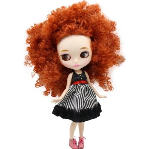 ICY DBS Blyth Doll For Series No.BL2231/2237 Ginger afro hair Carved lips Matte face with eyebrow Joint body 1/6 bjd