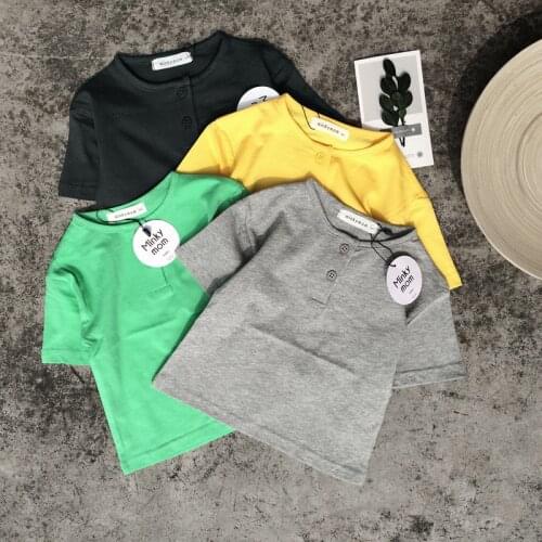 Summer Children T-shirt Baby Solid Color Tee Shirt Kids Boys Short Sleeve Cotton T Shirts Toddler Girls Clothes Tops for 0-6Y
