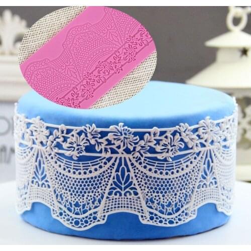 Minsunbak new lace cake around silicone touch cake lace decoration fondant tools chocolate soft candy craft