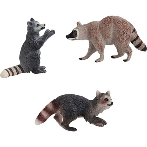 Simulation Forest Animal Model Northern Raccoon Figurine Plastic Decoration Educational Toy Figurine Gift for Kids