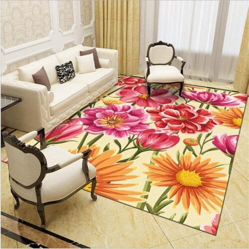 Colored leaves Fashion Soft Flannel Lion 3D Printed Rugs Mat Rugs Anti-slip Large Rug Carpet Home Decoration 09