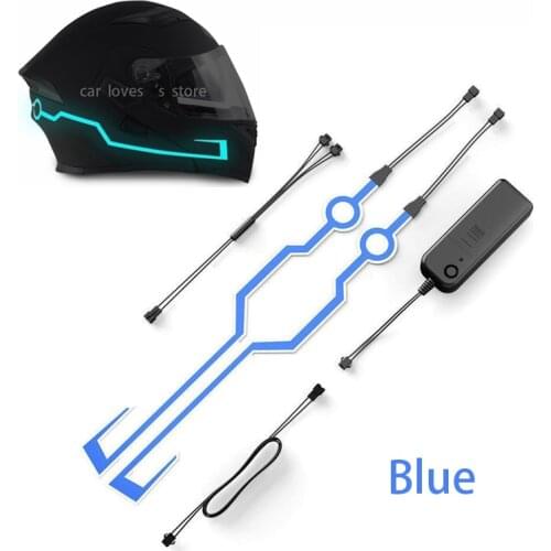 Motorcycle Helmet Night Riding Light Signal Waterproof Durable Helmet Moto Kit Flashing Strip LED Light Luminous Helmet Sticker
