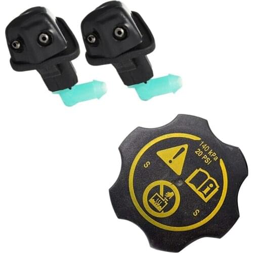 1Pair Windshield Washer Wiper Nozzle Sprayer 76810-S84-C02 With 13502353 Car Tank Radiator Expansion Water Tank Cap