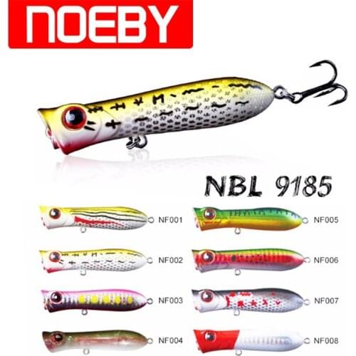 NOEBY Lure Popper Bait 80mm 11.5g Topwater Fishing Lure VMC Hook 3D Eyes Wake Bait Pesca Peche Leurre Souple Fishing Wobblers