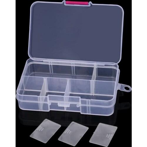 Makeup Organizer Box Jewelry Box Organizadores Plastic 8 Slots Adjustable Jewelry Storage Box Case Craft Organizer Bead