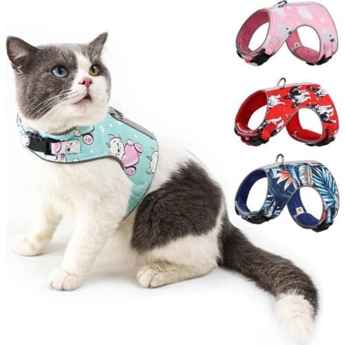Pet Cat Traction Rope Vest Type Small Cat Chest Harness Reflective Anti-stroke Cat Walking Pet Traction Rope Pet Supplies