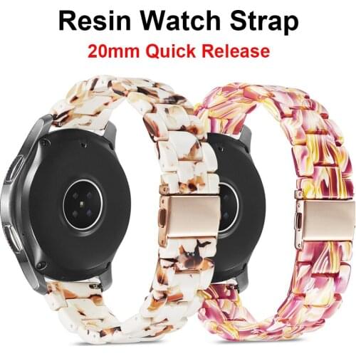 Resin Bands for Samsung Galaxy Watch Active 2 40mm 44mm Straps 20mm Watch Strap for Galaxy Watch 3 41mm Gear S2 Sport Bracelet