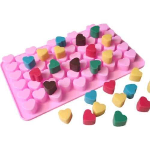 Pink 55 Even Heart-Shaped Non-Stick Silicone Cake Baking Mold 3D Cake Candy Chocolate Baking Mold