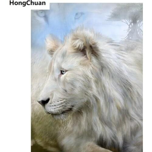 Lion Animal 5D DIY Square/Round Diamond Painting Mosaic Mural Cross Embroidery Handicraft Home Decoration Christmas Gift