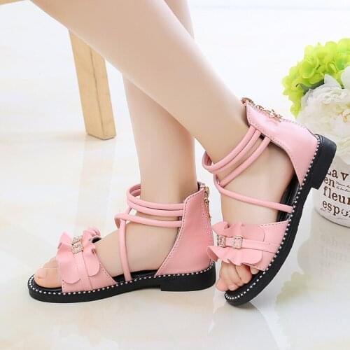 Children Beach Shoes Gladiator Sandal Kid Princess Summer Shoes Girl Roman Ruffles Fashion Sandals 2021 Size 33 3 5 7 9 12 Years