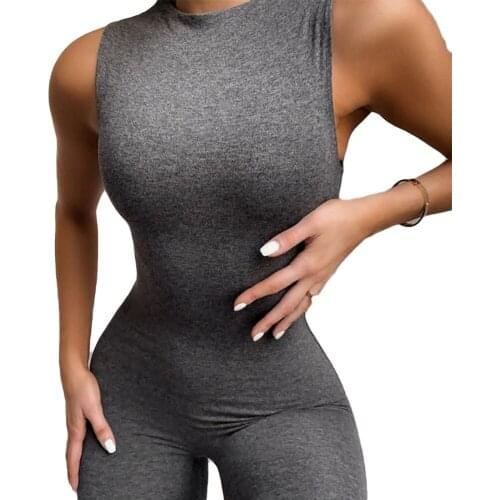 Sleeveless Tracksuit Homewear Jumpsuits Women High Street Bodycon Jumpsuits Female Jumpsuits Overalls Romper Dropshipping