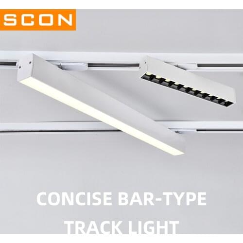 SCON Concise Bar-type Track Light Rail Track Dimmable Ceiling Lamp 10W 15W Gentle Light 3000K 4000K for Restaurant Lighting
