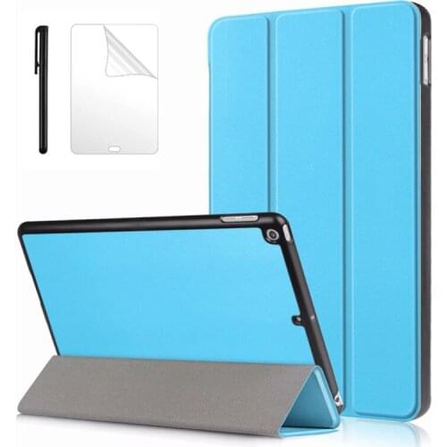 Slim Stand Flip PU Leather Case For iPad 9.7 inch 2017 2018 Cover For iPad 9.7 2018 2017 Tablet Case Print Fundas + Film