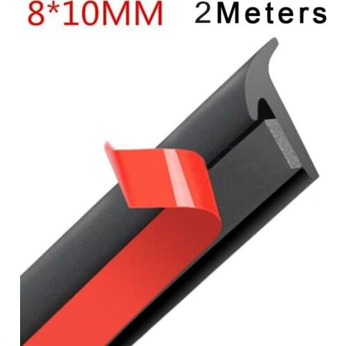 2M Car Door Rubber Seal Strip Inclined T-Shaped Weatherproof Edge Trim Noise Insulation Sealing Automobiles Interior Accessories