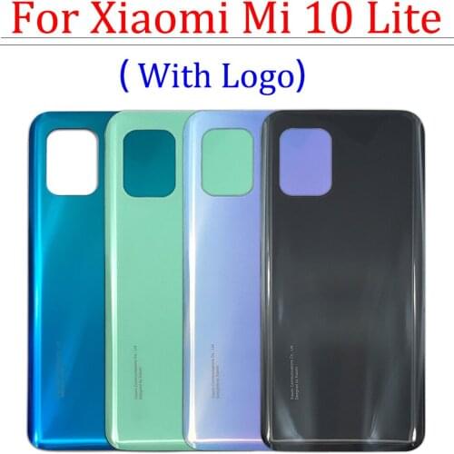 New Back Glass Rear Cover For Xiaomi Mi 10 Lite Battery Door Housing Battery back cover With Glue Adhesive