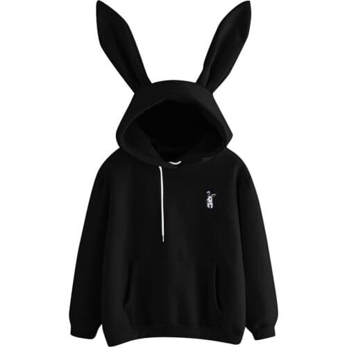 Womens Hoodie Girls Cute Rabbit Bunny Ears Top Long Sleeve Casual Hooded Sweatshirt Warm Pullover NYZ Shop