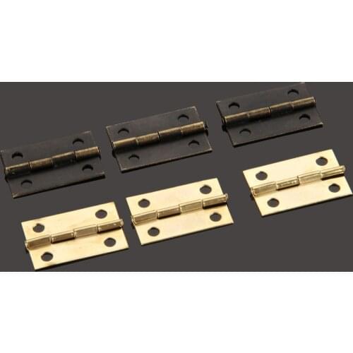 10pcs 24*16mm Hinges Antique bronze/Gold Jewelry Chest Gift Wine Wooden Box Case Cabinet Door Hinge with screws