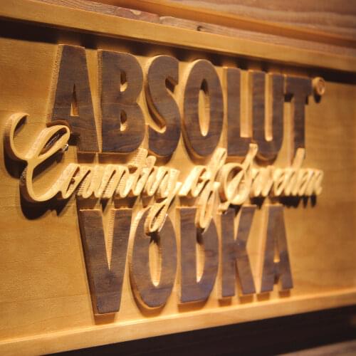 Absolut Vodka 3D Wooden Signs