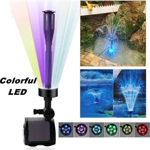 40w 2000l/h Submersible Aquarium Water Fountain Pump Fish Tank Pond Garden LED Fountain Maker Aquatic Pump With Colorful LED