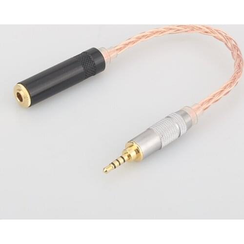 Audiocrast 7N Copper 2.5mm TRRS Balanced to 3.5mm Female Balanced Trrs Audio Adapter Silver Plated Cable for AK240 AK380 AK320