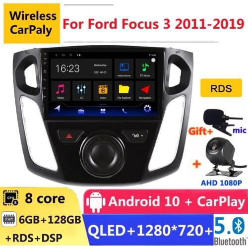 6G RAM 2 din android 10 car radio auto stereo for Ford Focus 3 Mk 3 2011 2012 2014 - 2019 navigation GPS DVD Multimedia Player