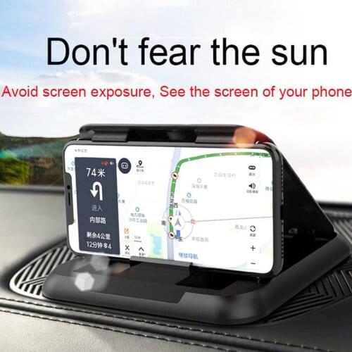 Car Phone Holder Mount Universal Dashboard Phone Stand Carbon Fiber Silicone Anti-slip Suction Pad Adjustable Smartphone Support