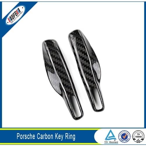 Car Key Case Holder Cover 2pcs Carbon Fiber Fit for 718 Macan Panamera Cayenne 2016 up
