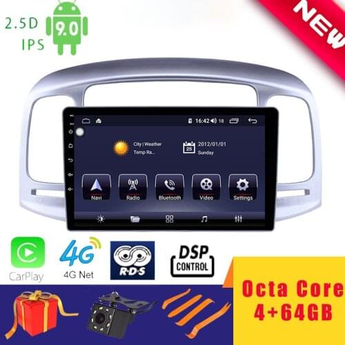 9" Android 10.0 Car Multimedia Player Stereo for Hyundai Accent 2006~2011 Head Unit Octa Core DSP 2.5D+IPS 4G Carplay