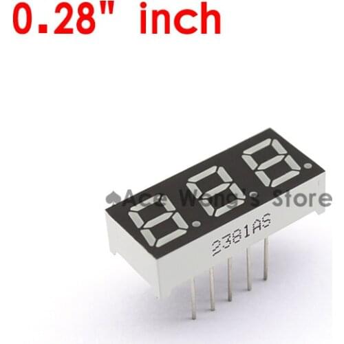 Free shipping (10Pcs/lot) Wholesale 0.28" inch 3 Digits 7 Segment Segment Red LED Numeric Digital Display,Common Cathode