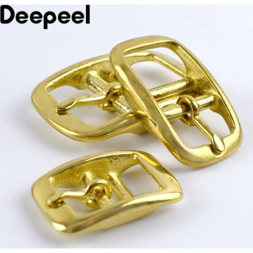 Deepeel 2/5pc 16/20/26mm Pure Copper Belt Buckle Metal Brass Pin Buckles Bags Strap Adjustment Hook DIY Leather Decor Accessory