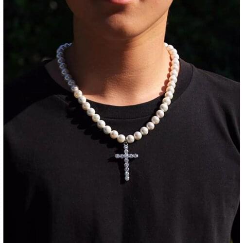 Classic Necklace White Beads Artificial Pearls For Men Women