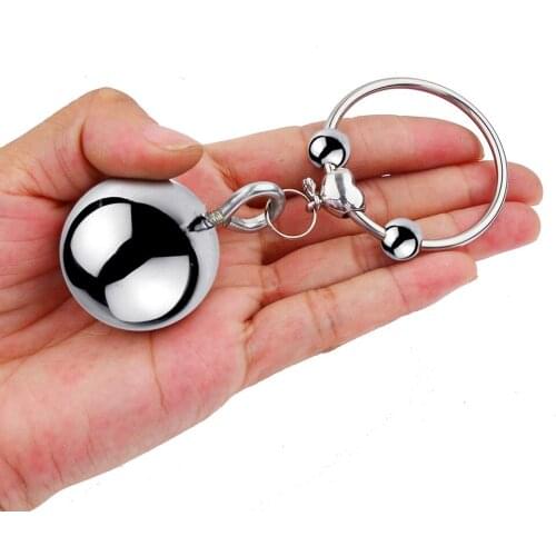 Stainless Steel Cock Ring Male Heavy BDSM Ball Scrotum Stretcher Metal Penis Bondage Delay Ejaculation Ring Sex Toy For Men