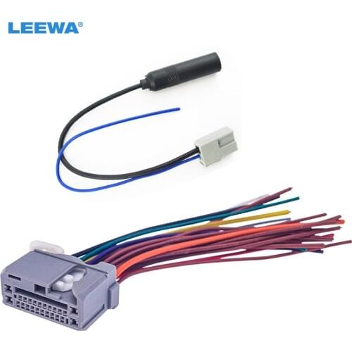LEEWA 5set for Honda 2008-2011 Stereo CD Audio Aftermarket Wire Harness Cable +Radio Antenna Install Plug #CA4933