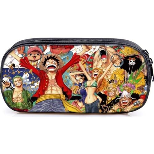 Cute One Piece Cute Stationery Bag Luffy Ace Children Boys Girls Kids Pencil Bag Fashion New High Quality School Supplies Box