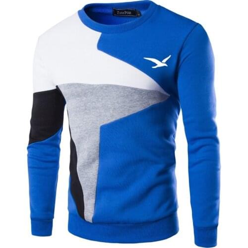 Sweaters Men European flag blue Seagull Printed Casual O-Neck Slim Cotton Knitted Mens Sweaters Pullovers Men Brand Clothing
