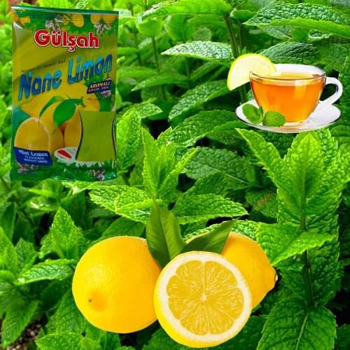 Mint lemon powder Turkish tea free shipping delicious 250 gr - 1.000 gr hot tea powder with water healty made in Turkey g-1010