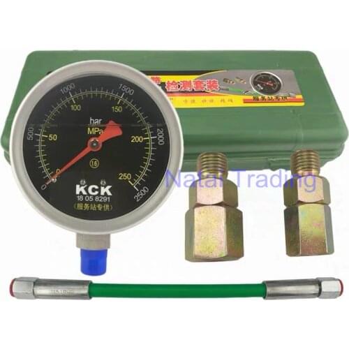 Common Rail High Pressure Oil Circuit Testing Set Plunger pressure test kit, common rail repair tool with 250Mpa pressure gauge