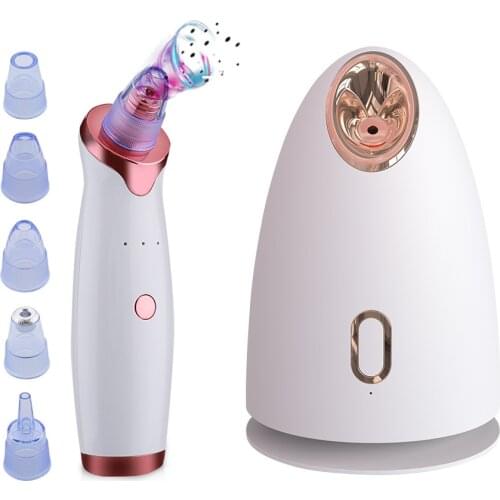 Nano Mist Facial Steaming Hot Face Steamer Sauna Spa Humidifier Sprayer+Vacuum Blackhead Remover Pore Deep Cleanser Skin Care
