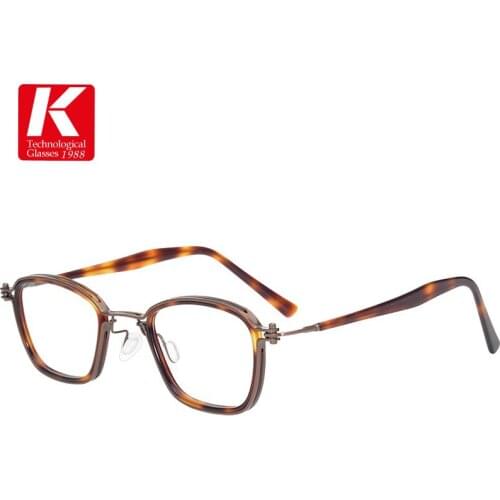 Pure Titanium Ultralight Glasses Frame Men Square Optical Prescription Eyeglasses Women Brand Hand Made Small Size Retro Eyewear
