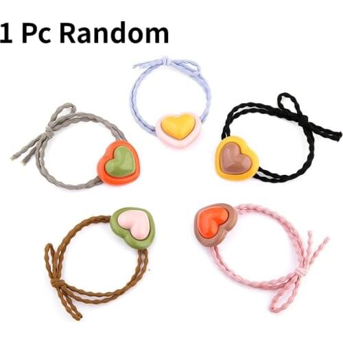 Wholesale 1Pcs Random Korean Style of All-match Hair Tie Hair Tie Ponytail Ball Head Rubber Band Hair Rope Rubber Band Wholesale