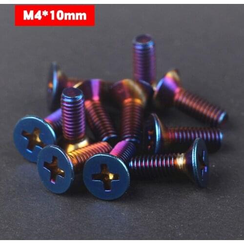 M4 * 10mm Countersunk Screw Stainless Steel Titanium Burning Electric Motorcycle Brake Pump Cover Cross Screw