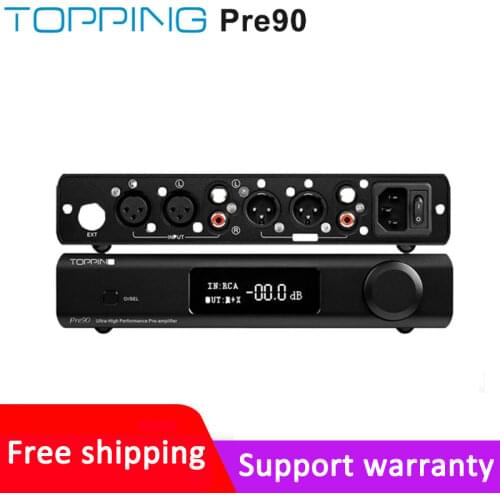 TOPPING Pre90 Preamplifier & Ext90 Input Extender Hi-Res Audio Ultra-High NFCA Modules AMP RCA/XLR Output Combination