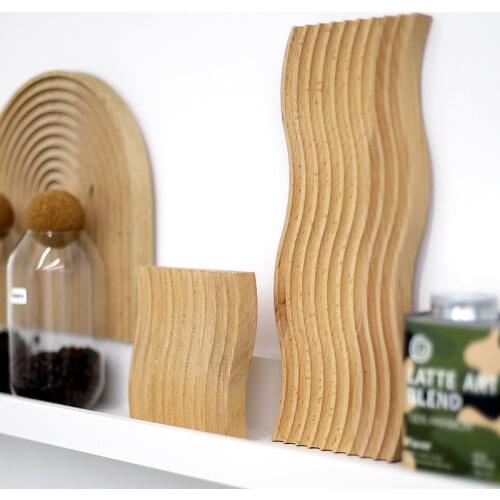 SWEETGO Wood Water Ripple Board Chopping Block Trays Burlywood Color Coffee Afternoon Supplier Dessert Plate Table Decoration